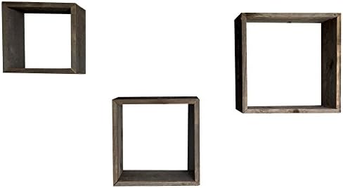 Raphael Rozen Rustic Open Rectangle Shelves, Set of 3 small: 14 x 6, medium: 16 x 8, and large: 18 x 10 inches with each being 5 inches deep Shelves - 100% Reclaimed Wood …