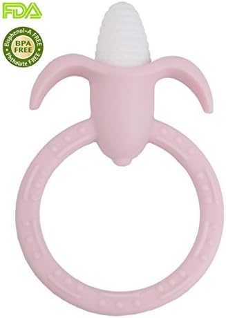 Soft Silicone Corn Baby Teether for Baby Teething Period, Sensory Training Grip Training BPA Free FDA Approved, 5 Color Options (Pink)
