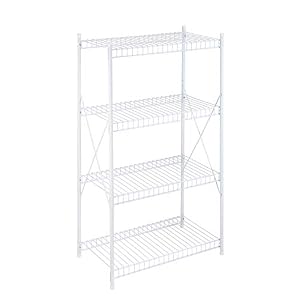 Honey-Can-Do SHF-05270 4-Tier Storage Shelf, White, 1400 lbs