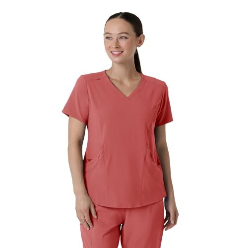 Wink Women's V-Neck Scrub Top - Mineral Red, 3X