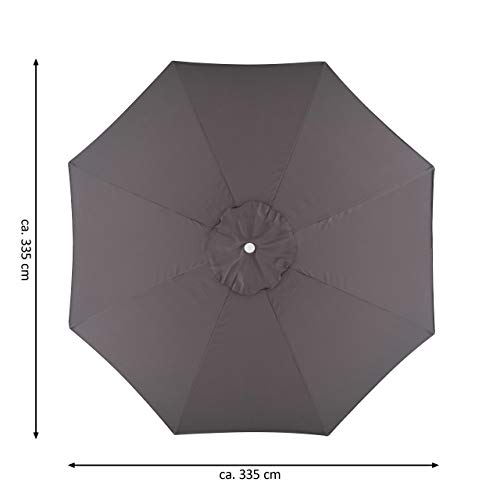 Nexos Sonnenschirm 4m mit Kurbel Alu Gestell Sonnenschutz Gartenschirm – Bild 4
