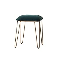 Lyntop Vanity Makeup Stool Velvet Footrest Stool,Square Mid-Century Modern Luxe Velvet Ottoman,Footstool Side Table,Removable Metal Leg Design (Color, Size : 34x40cm)