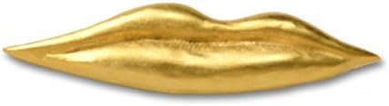 'Sultry Kiss' Small Satin Finish Surrealist Lip Lapel Brooch Pin, 1.5" W X 0.25" L Handcrafted In USA