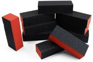 Leegoal DIY Manicure Pedicure Shine Block Nail Art Buffers File Sanding Tools (Red,Set of 10pcs)