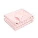 TILLYOU Breathable Quilted Cotton Baby Blanket for All Seasons, Lightweight Warm Toddler Bed Crib Blanket, Super Soft Daycare Nap/Nursery Sleeping Blanket, Heather Pink 39”x47”