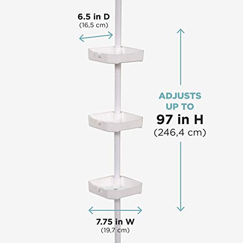 Zenna Home Tension Corner Shower Pole Caddy, White Pricepulse