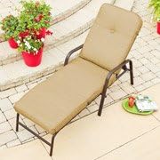 CHAISE LOUNGE LOUNGER CHAIR OUTDOOR POOL ADJUSTABLE DEEP SEATING CUSHION TAN
