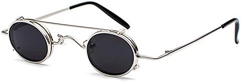 Men Women Small Round Steampunk Retro Metal Clip On Vintage Gothic Sun Glasses