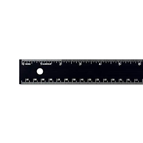 Alumicolor 1596-9 Aluminum Straight Edge with Center Finding Back, 36IN, Black - Thumbnail 4