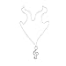 Music Note Necklace,Haluoo Dainty Sterling Silver/Gold Rhinestones Music Note Pendant Necklace for Women Ladies Fashion Long Sweater Chain Necklace Jewelry,28″ Chain Length (Silver)thumb 1