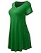 A.F.Y All For You Women's Short Sleeve V-Neck Flare Tunic Kelly Green XX-Large