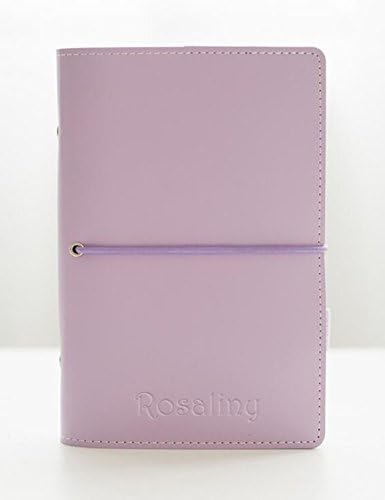 Leather Bullet journal,Rosaliny Portable Spiral Refillable Travelers Notebook-Dotted & Blank (Purple)