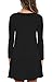 AUSELILY Women's Solid Plain Long Sleeve Pockets Casual Swing T-Shirt Dresses (L,Black)