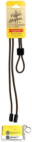 Eyeglass Retainer & Sunglass Holder By Peeper Keepers Supercord Adjustable| w/Microfiber Cloth, Screwdriver