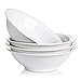 Lifver 13-oz Porcelain Dessert/Soup/Noodle Bowl for kids, Natural White,Set of 4