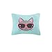 Comfort Spaces Paco 3 Piece XL/Twin Comforter Set Kitty Cat Paris Eiffel Tower Cute Print for Toddler Kids Boys Girls All Season Down Alternative, Aqua