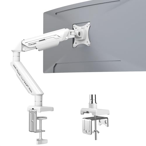 Fydeamer PC Monitor Mount for 17-35 inch Monitor Fits 2-11kg, Adjustable Gas Spring Monitor Stand, Full Motion Computer Monitor Mount, LED/LCD Display Arm with VESA Pattern 75x75/100x100, Single White