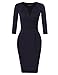 HiQueen Women's 3/4 Sleeve Official Wear to Work Retro Business Bodycon Party Pencil Dress (Navy XXL)
