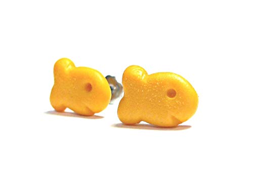 Fish Cracker Stud Earrings - Tiny Food Jewelry - Thumbnail 6