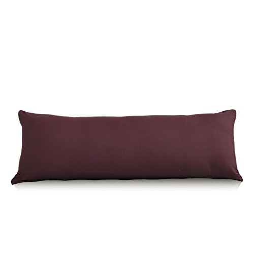 EVOLIVE Ultra Soft Microfiber Body Pillow Cover/Pillowcases 21"x54" with Hidden Zipper Closure (Wine, Body Pillow Cover 21"x54")