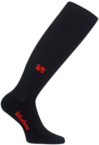 Worksox Knee High Patented Graduated Compression Work Socks for Faster Recovery from Running, Cycling, Walking, Basketball, Football Soccer, Cross Fit, Travel - Black, Large WS1511