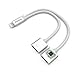 Basevs Double Lightning Adapter& Splitter, Lightning Audio and Charge Adapter for iPhone 7/7plus,Supprot Phone Call,Music Control and Charge