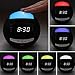 OnLyee Bluetooth Alarm Clock - AM FM Radio, AUX-in, Speaker, Dimmer, Dual USB Charging Ports, 7-Color LED Night Light - for Heavy Sleeper, Bedrooms, Desk, Kitchen, Kids (Black)