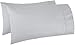 Thread Spread 100% Pure Cotton Pillowcases Set of 2-1000 TC Egyptian Quality Cotton Pillow Cases, Light Grey Standard/Queen Pillowcase Set, Long-Staple, Soft Sateen Weave Bed Pillow Cover