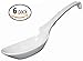 JapanBargain 2777x6, Chinese Soup Spoons Asian Korean Japanese Wonton Soba Rice Pho Ramen Noodle Spoon Notch and Hook Ladle Style Spoon Set of 6, White