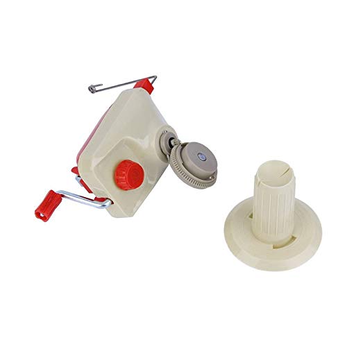 CloverUS Portable Hand-Operated Swift Yarn Fiber String Thread Ball Wool Winder Knitting Roll Coil Tidy Machine Holder Tool Beige & Red - Thumbnail 6