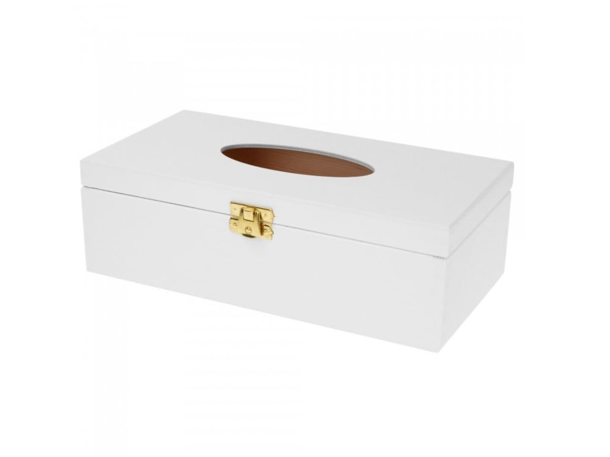 Wooden World - Handkerchief stylish wooden handkerchief box in white