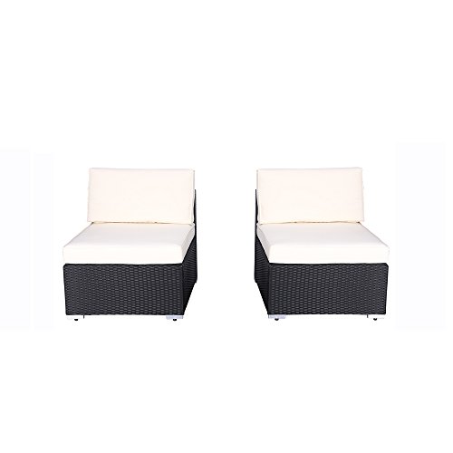 Do4U 3-12 Pieces PE Rattan Wicker Sofa Sectional Sofa Set Outdoor Patio Furniture Set (2 Pieces, ...