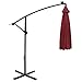 ABCCANOPY 10 FT Solar Powered LED Patio Outdoor Umbrella Hanging Umbrella Cantilever Umbrella Offset Umbrella Easy Open Lift 360 Degree Rotation with 32 LED Lights (Burgundy)