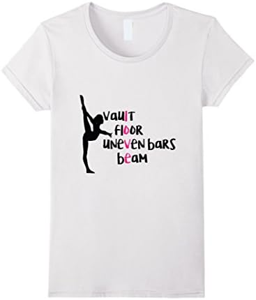 Womens Gymnastics Love T-Shirt - Vault Floor Bars Beam Clothing Small White