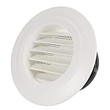 Hon&Guan 4'' Air Vent Louver, Air Grill Cover with Built-in a Fly Screen for Bathroom Office Home (&oslash;100mm)