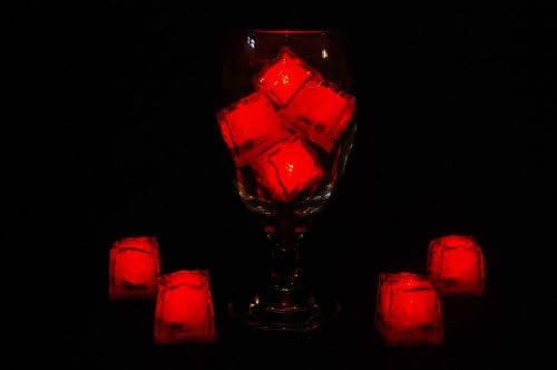 Litecubes Brand Jewel Color Tinted Ruby Red 3 Mode Light up LED Ice Cubes (8)