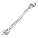 uxcell 304 Stainless Steel Rigging Screw Closed Body Jaw Jaw Turnbuckle M6 Thread