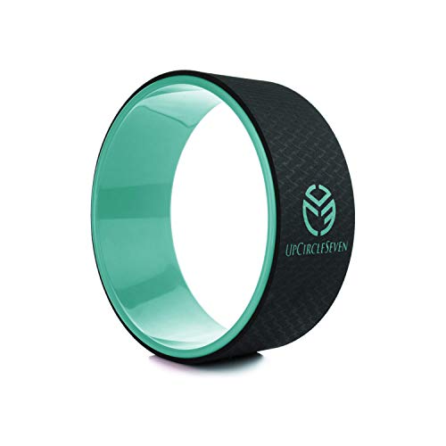 UpCircleSeven Yoga Wheel – [Pro Series] Strongest & Most Comfortable Dharma Yoga Prop Wheel, Perfect Accessory for Stretching and Improving Backbends, 10 x 5 Inch Basic (Cyan 10″)