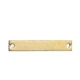 5 Count Gold Plated Rectangle Bar Metal Stamping Blank Tag with Two Holes 38mm x 6mm
