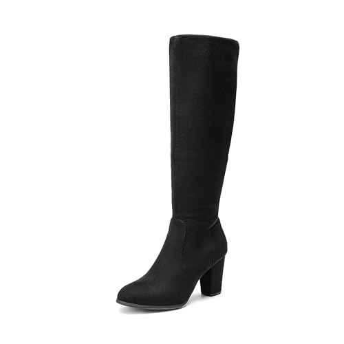 DREAM PAIRS Women's Chunky Heel Knee High Boots