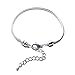BSI - Pack of 5 Pcs Silver Plated Snake Chain Fits Pandora Chamilia Troll Biagi Beads, 5 Pcs Silver Plated Brass Charm Bracelet Chains w/Screw End (8 Inches)