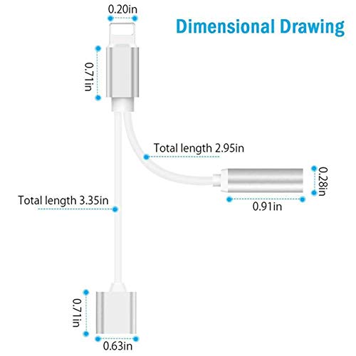 image for Difane Headphone Jack Adapter for iPhone Earphone Splitter Cable Aux A