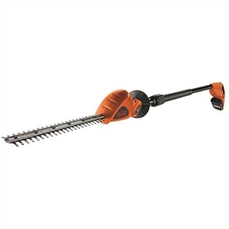 Black+Decker Akku-Stabheckenschere (18V 2,0Ah Li-Ion, 43 cm Schwertlänge, 12 mm Schnittbreite, 3,5 m Reichweite um 180° in 5-