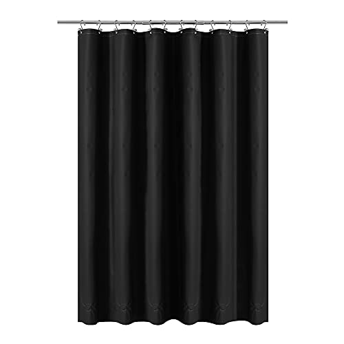 Barossa Design Black Shower Curtain Liner with 6 Magnets - Waterproof Heavy Duty PEVA Shower Liner for Bathroom, 72 x 72 Standard Size, PVC Free, Metal Grommets - Black, 72x72