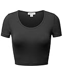 FPT Womens Basic Short Sleeve Crewneck Crop Top