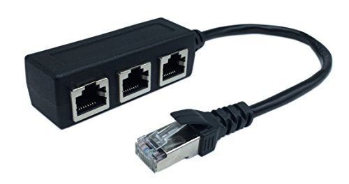 CERRXIAN 7inch RJ45 Male to 3 x Female LAN Ethernet Network 1 to 3 Splitter Adapter Cable