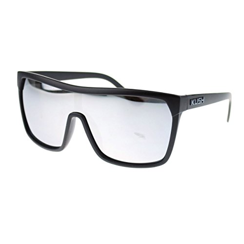 Kush Futuristic Shield Oversized Gangster Reflective Color Mirror Sunglasses