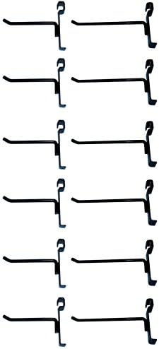 Box of 12 (Six 4-Inch and Six 6-Inch) Black Metal Gridwall Hooks