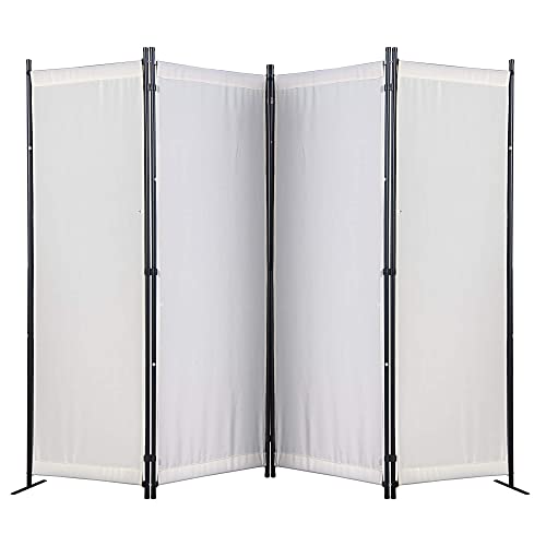 GOJOOASIS Room Dividers Folding Privacy Screens 4 Panel Partition (White) on Galleon Philippines