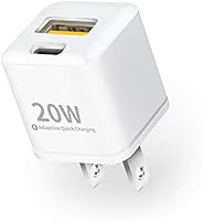 【USB-C＆USB-A両用】PD20W iphone12対応充電器 2ポートType-c 急速充電器 超コンパクトサイズ 超小型 ACアダプター 軽量 コンセント スマホ充電器 iPhone 12/12 Pro対応/iPhone 11/...